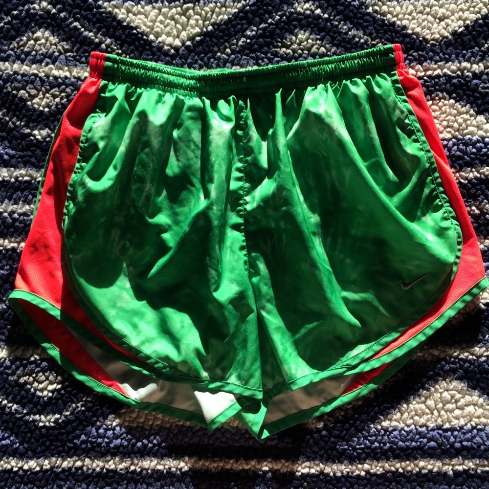 Lime Green Tie Dye Nike Running Shorts - M